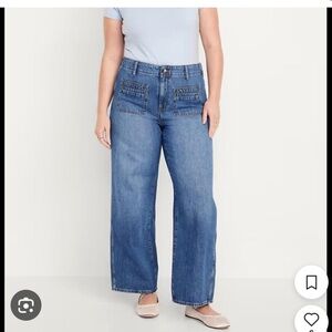 Old navy wide leg jeans plus size